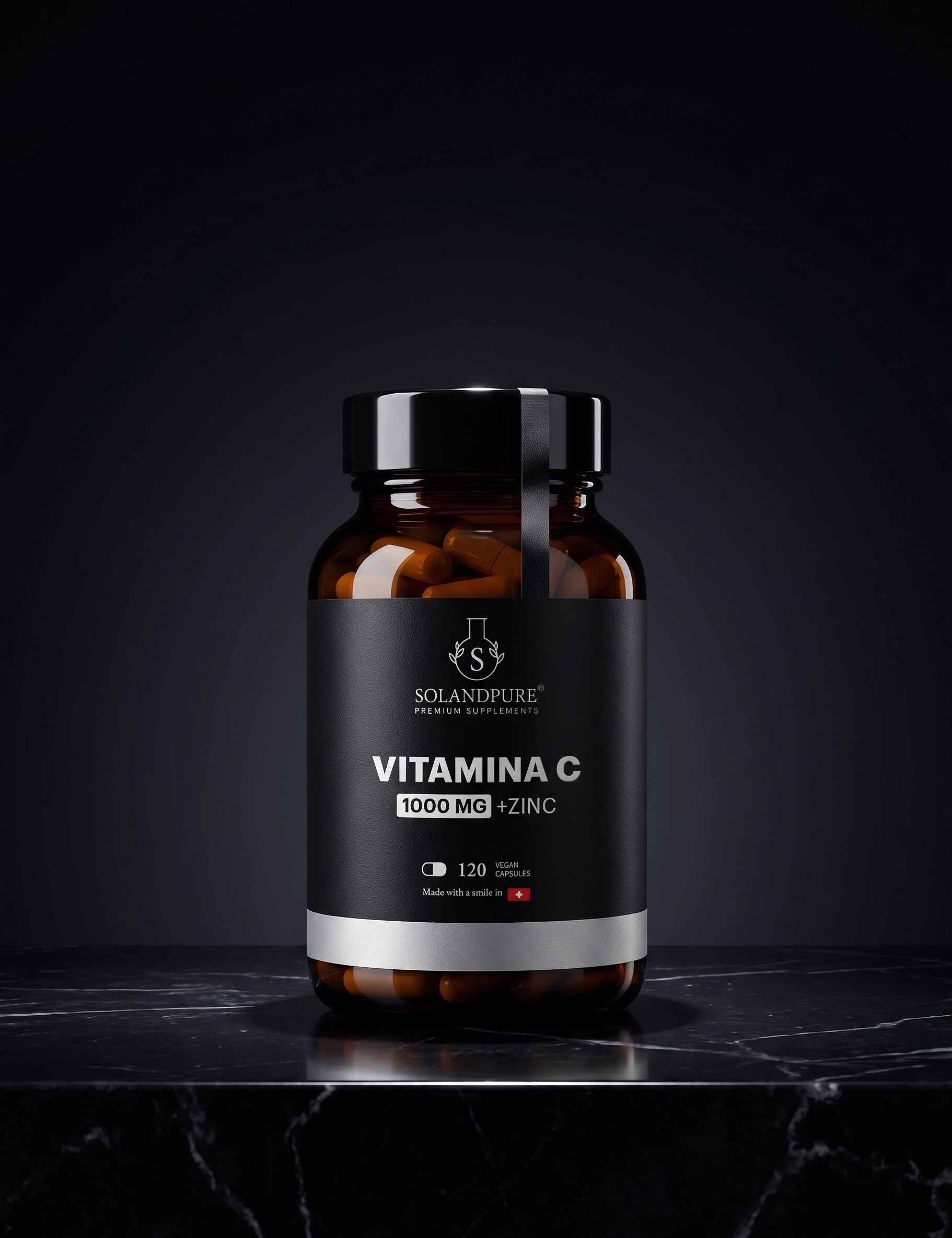 Vitamina C 1000 mg + Zinc · 120 cápsulas veganas